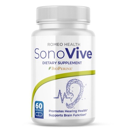 SonoVive hearing support supplement bottle